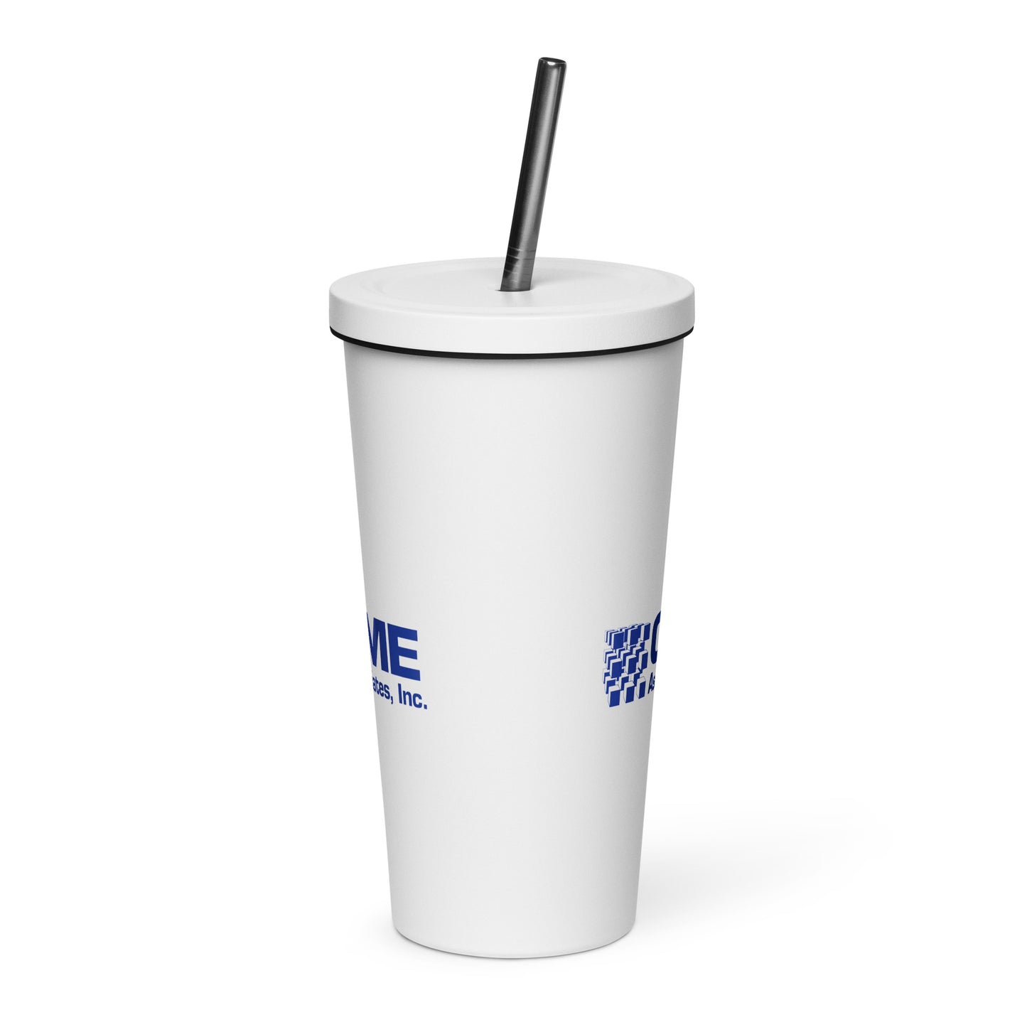 Insulated tumbler with a straw