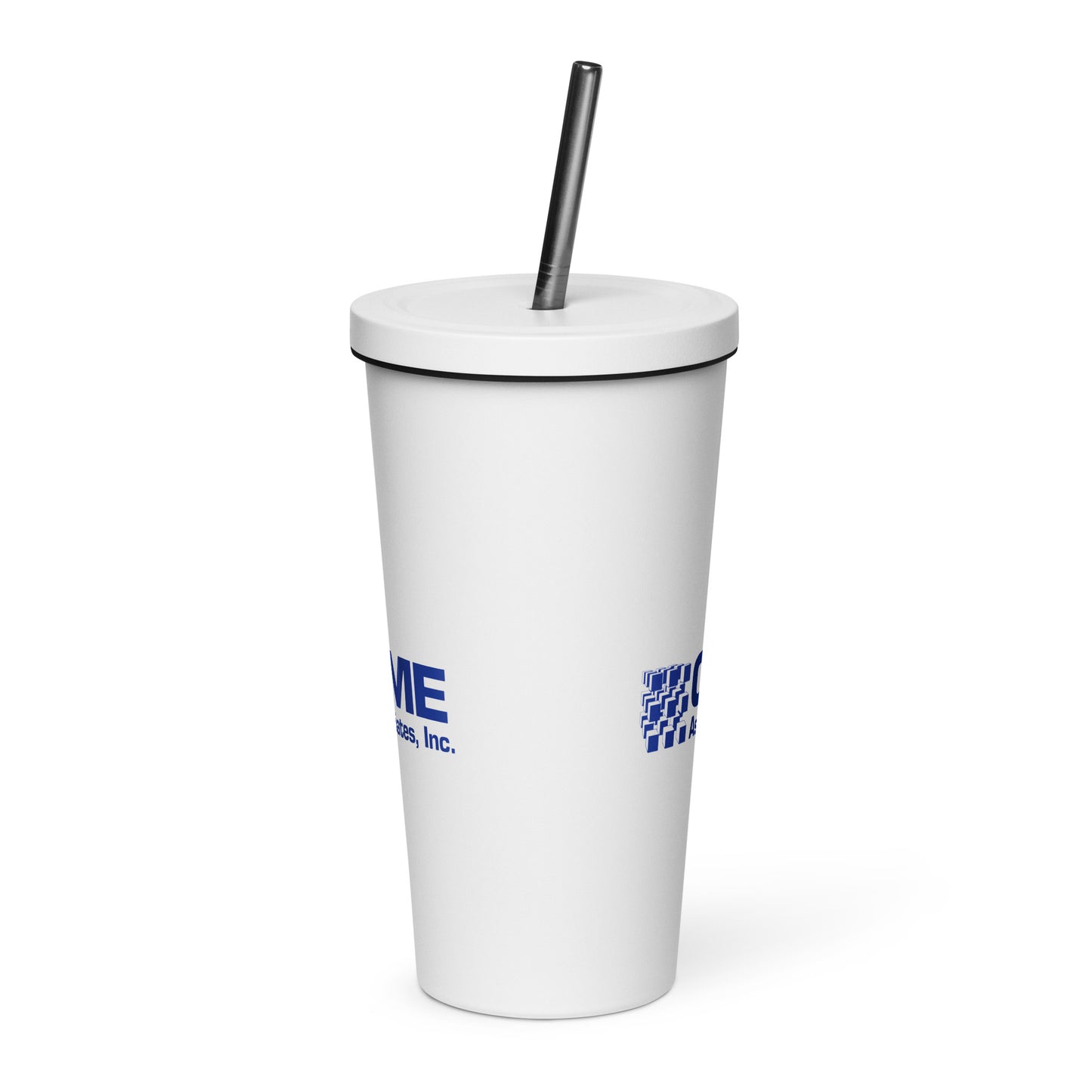 Insulated tumbler with a straw