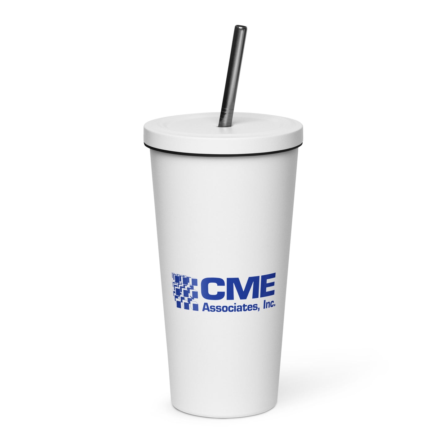 Insulated tumbler with a straw